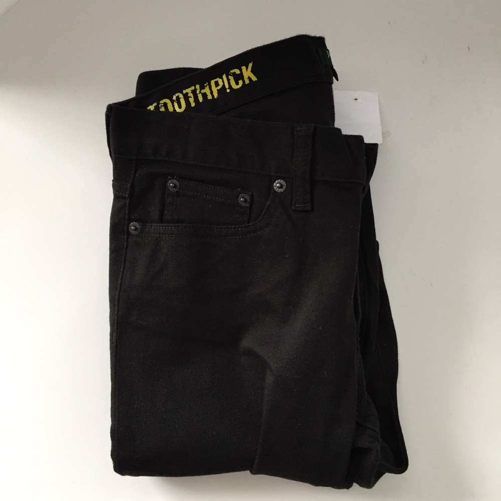 New J Crew Toothpick Skinny Denim Jeans black 28